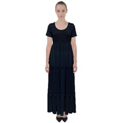 Army Green Black Stripes High Waist Short Sleeve Maxi Dress by SpinnyChairDesigns