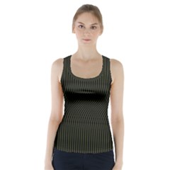 Army Green Black Stripes Racer Back Sports Top by SpinnyChairDesigns