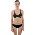 Army Green Black Stripes Wrap Around Bikini Set View1