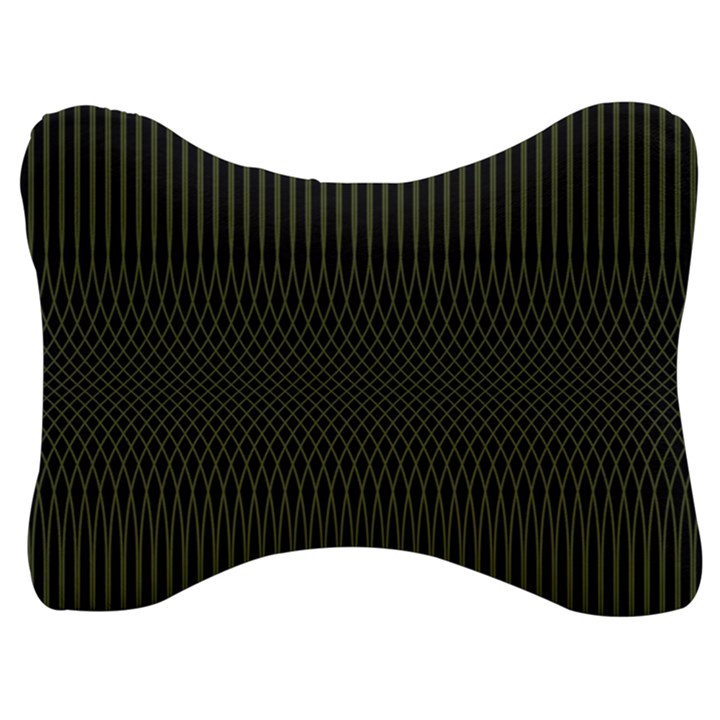 Army Green Black Stripes Velour Seat Head Rest Cushion