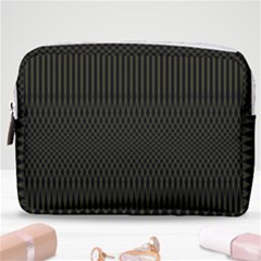 Army Green Black Stripes Make Up Pouch (medium) by SpinnyChairDesigns