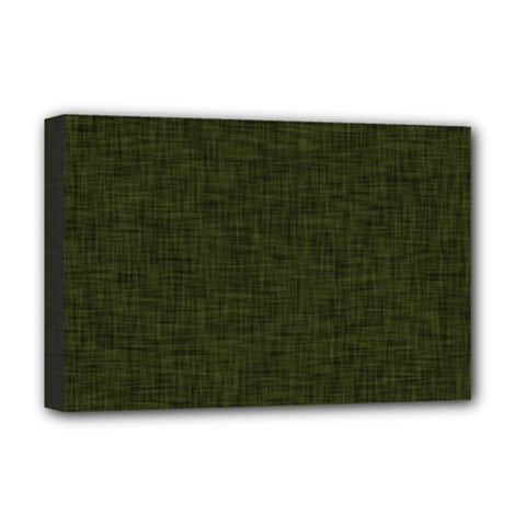 Army Green Texture Deluxe Canvas 18  X 12  (stretched) by SpinnyChairDesigns