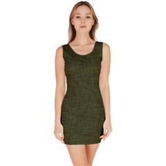 Army Green Texture Bodycon Dress by SpinnyChairDesigns