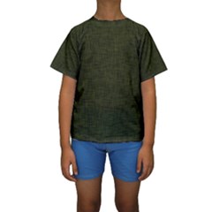 Army Green Texture Kids  Short Sleeve Swimwear by SpinnyChairDesigns