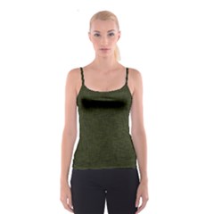 Army Green Texture Spaghetti Strap Top by SpinnyChairDesigns