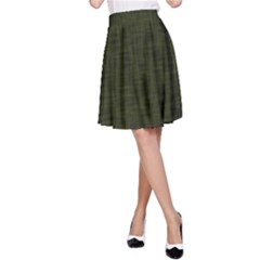 Army Green Texture A-line Skirt by SpinnyChairDesigns