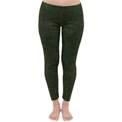 Army Green Texture Classic Winter Leggings by SpinnyChairDesigns