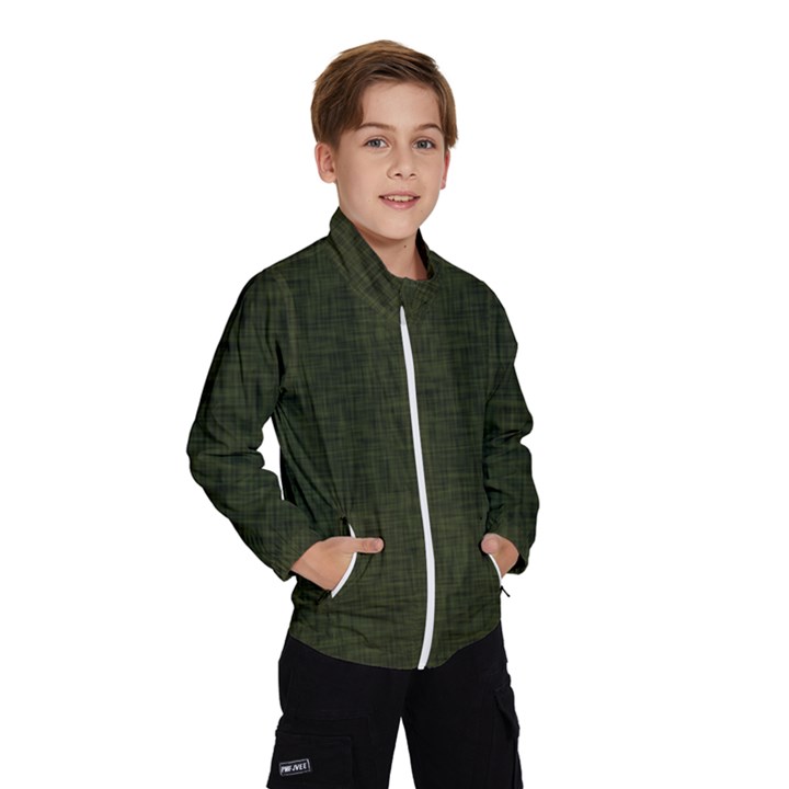 Army Green Texture Kids  Windbreaker