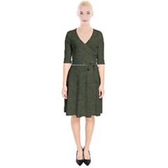 Army Green Texture Wrap Up Cocktail Dress by SpinnyChairDesigns