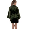 Army Green Texture Long Sleeve Satin Kimono View2