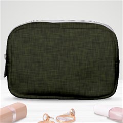 Army Green Texture Make Up Pouch (small) by SpinnyChairDesigns