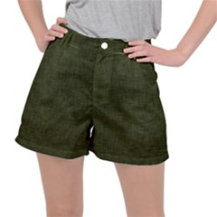 Army Green Texture Ripstop Shorts by SpinnyChairDesigns