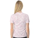 Ballet Pink White Color Butterflies Batik  V-Neck Sport Mesh Tee View2