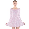 Ballet Pink White Color Butterflies Batik  Long Sleeve Velvet Skater Dress View1