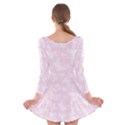 Ballet Pink White Color Butterflies Batik  Long Sleeve Velvet Skater Dress View2