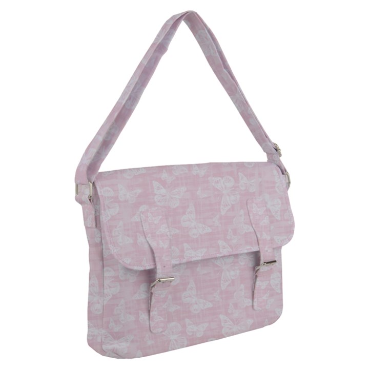 Ballet Pink White Color Butterflies Batik  Buckle Messenger Bag