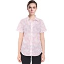 Ballet Pink White Color Butterflies Batik  Women s Short Sleeve Shirt View1