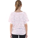 Ballet Pink White Color Butterflies Batik  V-Neck Dolman Drape Top View2