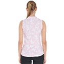 Ballet Pink White Color Butterflies Batik  Mock Neck Shell Top View2