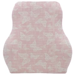 Ballet Pink White Color Butterflies Batik  Car Seat Velour Cushion  by SpinnyChairDesigns