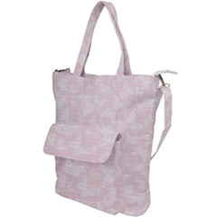 Ballet Pink White Color Butterflies Batik  Shoulder Tote Bag by SpinnyChairDesigns