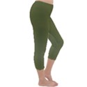 Army Green Color Ombre Capri Winter Leggings  View3