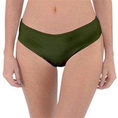 Army Green Color Ombre Reversible Classic Bikini Bottoms by SpinnyChairDesigns