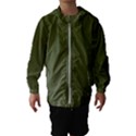 Army Green Color Ombre Kids  Hooded Windbreaker View1