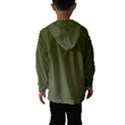 Army Green Color Ombre Kids  Hooded Windbreaker View2