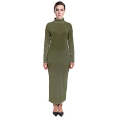 Army Green Color Ombre Turtleneck Maxi Dress by SpinnyChairDesigns