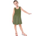 Army Green Color Ombre Kids  Sleeveless Dress View1