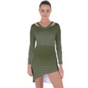 Army Green Color Ombre Asymmetric Cut-Out Shift Dress View1