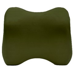 Army Green Color Ombre Velour Head Support Cushion by SpinnyChairDesigns