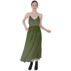 Army Green Color Ombre Tie Back Maxi Dress by SpinnyChairDesigns