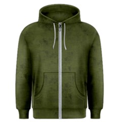 Army Green Color Grunge Men s Zipper Hoodie by SpinnyChairDesigns