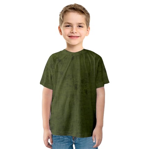 Army Green Color Grunge Kids  Sport Mesh Tee by SpinnyChairDesigns