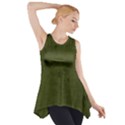 Army Green Color Grunge Side Drop Tank Tunic View1