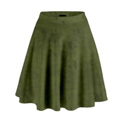 Army Green Color Grunge High Waist Skirt by SpinnyChairDesigns