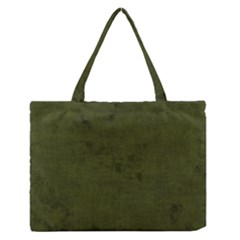 Army Green Color Grunge Zipper Medium Tote Bag by SpinnyChairDesigns