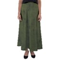 Army Green Color Grunge Flared Maxi Skirt View1