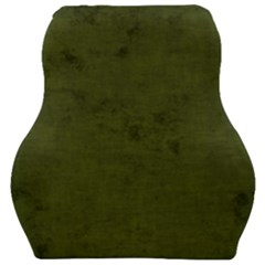 Army Green Color Grunge Car Seat Velour Cushion  by SpinnyChairDesigns