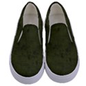 Army Green Color Grunge Kids  Canvas Slip Ons View1