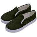 Army Green Color Grunge Kids  Canvas Slip Ons View2