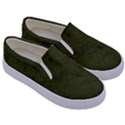 Army Green Color Grunge Kids  Canvas Slip Ons View3