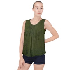 Army Green Color Grunge Bubble Hem Chiffon Tank Top by SpinnyChairDesigns