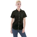 Army Green and Black Netting Women s Short Sleeve Pocket Shirt View1