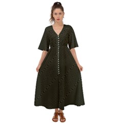 Army Green And Black Netting Kimono Sleeve Boho Dress by SpinnyChairDesigns