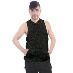 Army Green And Black Netting Men s Sleeveless Hoodie by SpinnyChairDesigns