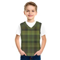 Army Green Color Plaid Kids  Sportswear by SpinnyChairDesigns