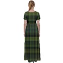 Army Green Color Plaid High Waist Short Sleeve Maxi Dress View2